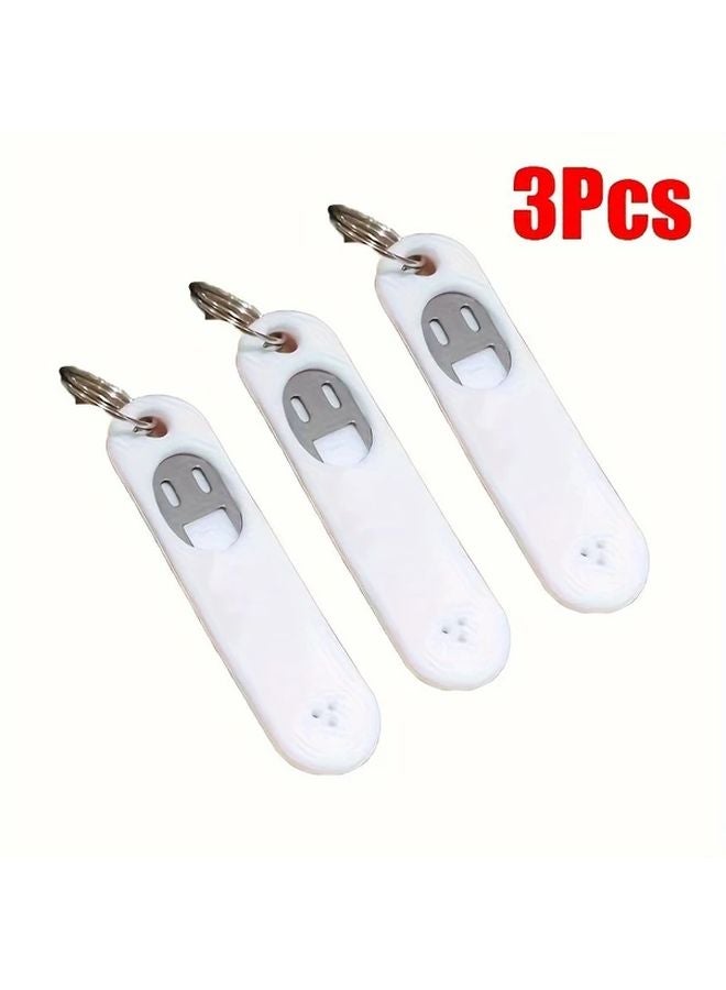 3pcs White Silicone SIM Card Ejection Tool Portable Anti Loss Removal Pin - Image 1