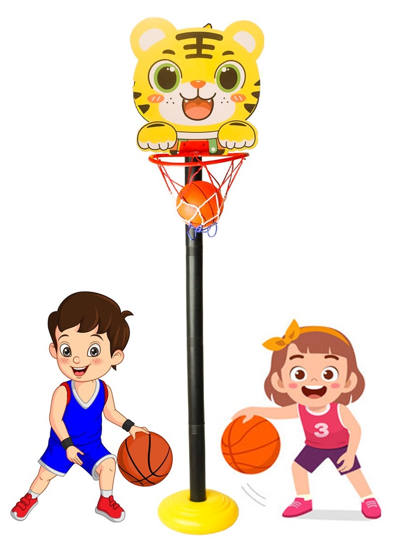 SUPER WINNER Kids Basketball Hoop Stand with Mini Ball and Air Pump, Cartoon Lion Shape, Adjustable Height, Easy to Assemble, Indoor and Outdoor Play, Sports Toy Perfect for Boys, Girls, Ideal Gift for Ages 2-7  - Image 1