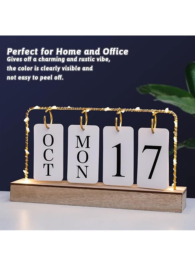 إيروريكس تقويم مكتب معدني خشبي قابل للطي لعام 2025 للديكور المنزلي اليومي والمكتبي والشهري والأسبوعي والسنوي وتقويم ديكور مكتب المطبخ القائم باللون الأبيض - Image 3