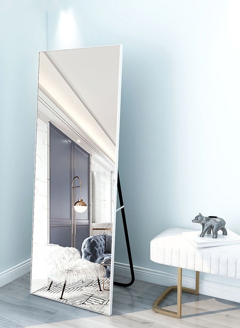 Merry Moments Modern Full Length Mirror Standing Hanging or Leaning Against Wall Large Rectangle Bedroom Mirror Floor Mirror Dressing Mirror Wall-Mounted Mirror, Aluminum Alloy Thin White Frame 40x150cm Type A - Image 2
