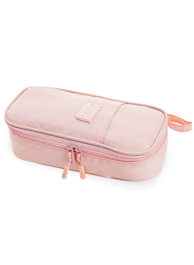 فنبلاست حافظة أقلام فن بلاست كبيرة السعة، متعددة الجيوب، بسحاب مزدوج، محمولة، حقائب لطيفة للفتيات، حقيبة تنظيم أدوات مكتبية، حقيبة أنيقة، حافظة أقلام كاواي (وردي) - Image 1