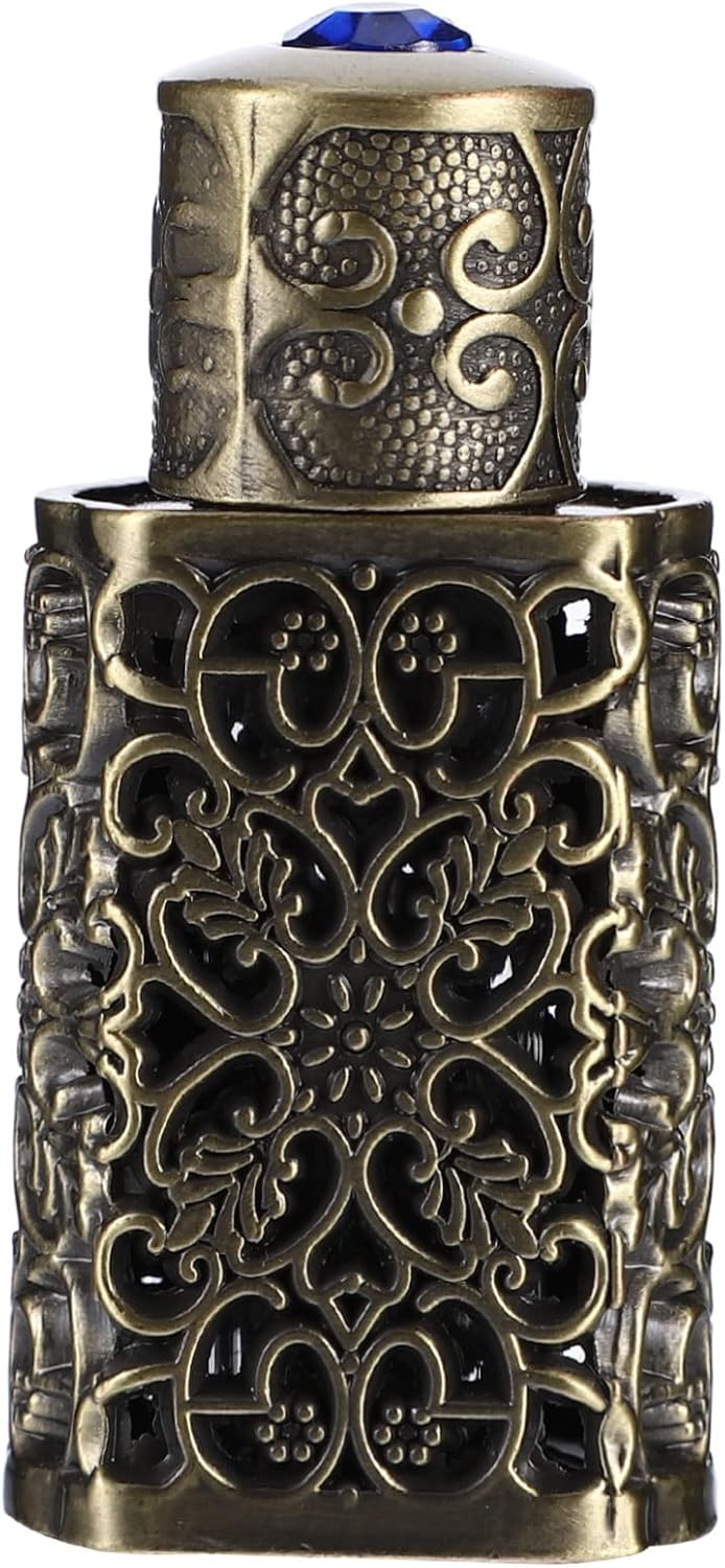 OSALADI Metal Essential Oil Bottle Metal Glass Spray Bottle Perfume Bottle Essential Oil Storage Bottle Cosmetic Dispenser Perfume Dispenser Engraving Bottle Empty Bottle Travel Bottle