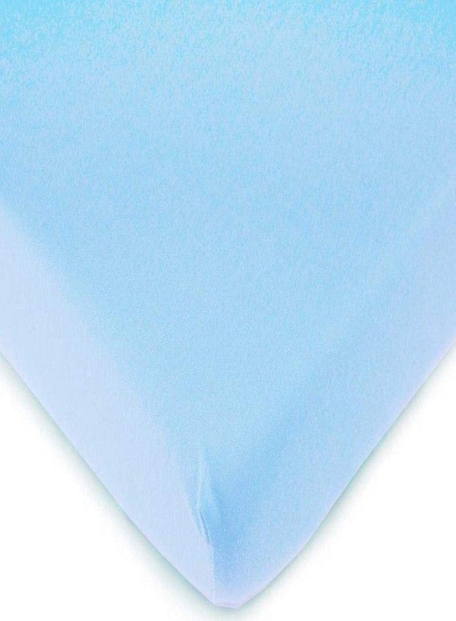 SHEETWORLD.COM SheetWorld Fitted 100% Cotton Jersey Moses Basket Sheet 13 x 27, Organic Baby Blue, Made in USA - Image 2