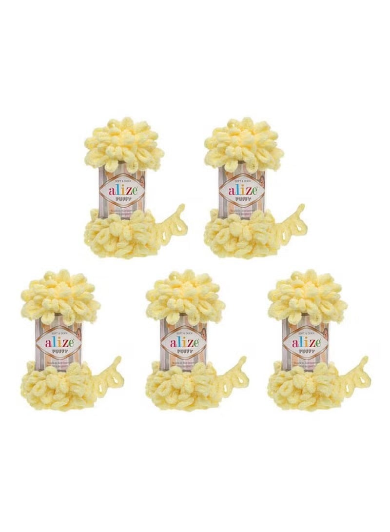 5 Pcs Alize Puffy 13 Micropolyester Hand Knitting Yarn For Blanket