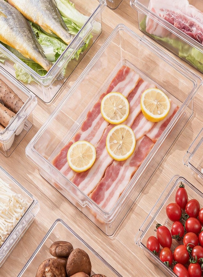 jioko 3pcs Deli Meat Container for Fridge, Stackable Bacon Lunch Meat Container with Lids, Large Refrigerator Organizer for Cold Cuts, Cheese, Ham, Salami, Clear Deep Meal Prep Food Storage Boxes - Image 5