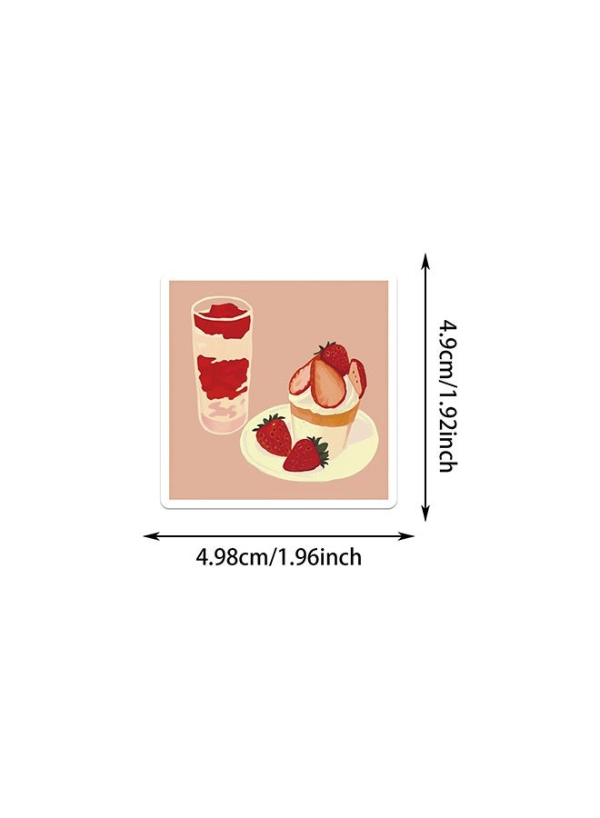 MXN 100 Pcs Strawberry Stickers, Waterproof Sticker Decorations, for Water Bottles Laptop Phone Helmet Scrapbooks Guitar Cup Gifts Birthday Teens Adults Girls Boys  - Image 2