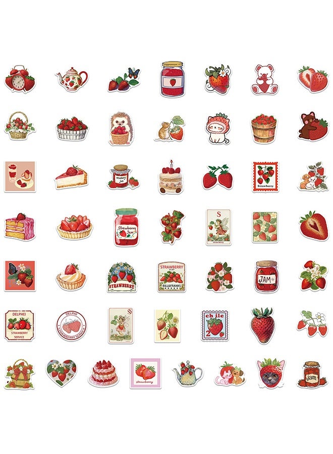 MXN 100 Pcs Strawberry Stickers, Waterproof Sticker Decorations, for Water Bottles Laptop Phone Helmet Scrapbooks Guitar Cup Gifts Birthday Teens Adults Girls Boys  - Image 3