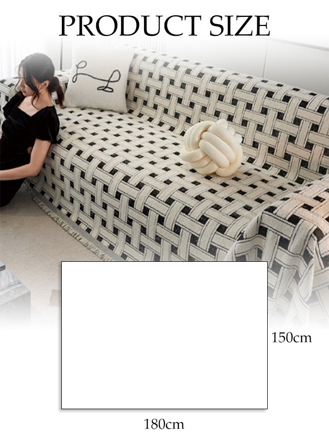 DUNISO Chenille Sofa Covers ,Tassel Pattern Washable Blanket, Anti Slip Anti Dust Furniture Protector, For Living Room, BedRoom ,Sofa(180*150 cm) - Image 2