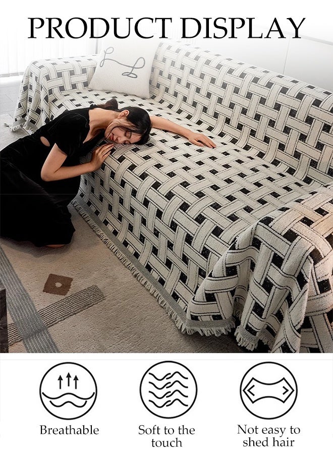 DUNISO Chenille Sofa Covers ,Tassel Pattern Washable Blanket, Anti Slip Anti Dust Furniture Protector, For Living Room, BedRoom ,Sofa(180*150 cm) - Image 3