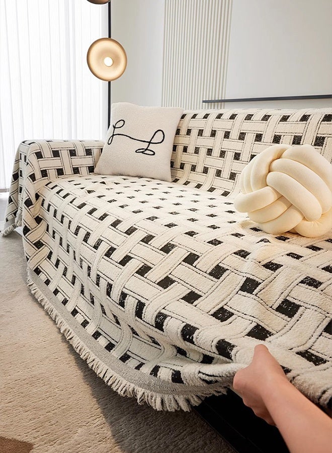 DUNISO Chenille Sofa Covers ,Tassel Pattern Washable Blanket, Anti Slip Anti Dust Furniture Protector, For Living Room, BedRoom ,Sofa(180*150 cm) - Image 4