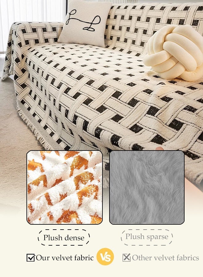 DUNISO Chenille Sofa Covers ,Tassel Pattern Washable Blanket, Anti Slip Anti Dust Furniture Protector, For Living Room, BedRoom ,Sofa(180*150 cm) - Image 5