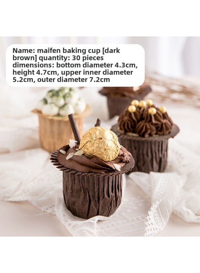 Cupcakes Cupcakes Cupcakes Cupcakes Cuppers Curl Baking Mafen Cup Mould Special 50 Wholesale-Specifications:Top Hat Cup Dark Brown 30 Pieces - Image 1