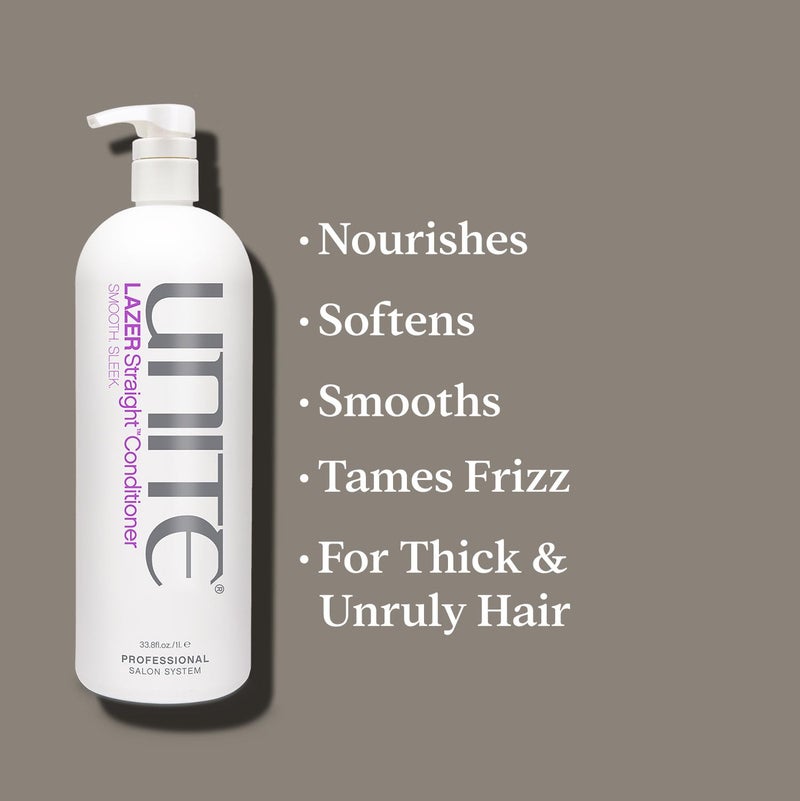 UNITE Hair - LAZER Straight Conditioner - Frizz-Defying & Smoothing Conditioner - Hydrates, Tames, & Adds Shine to Thick, Coarse, or Unruly Hair - Paraben-Free & Sulfate-Free, 33 Fl Oz - Image 4