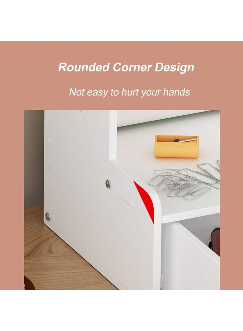 TPGP Desk Organizer with Drawer, White Large Capacity DIY Pen Holder Box, Desktop Stationary Storage Rack for Office, School and Home - Image 3