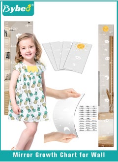 Bybeo Kids Height Ruler, Height Measurement Chart, Growth Chart Mirror, Mirror Growth Chart for Wall, 70-180cm Height Chart for Kids, Puzzle Mirror Growth Chart for Kids, Kids Room Wall Growth Chart Bedroom Wall Decor, Foldable Height Measuring Mirror  - Image 1