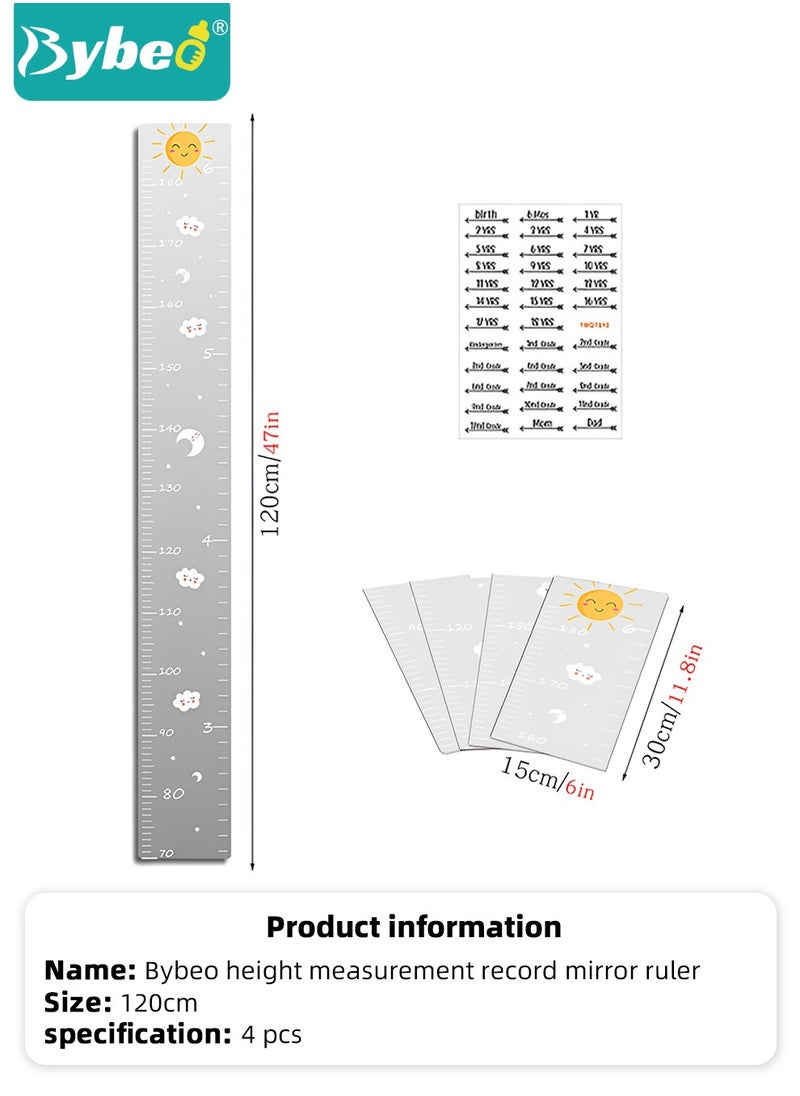 Bybeo - Kids Height Ruler, Height Measurement Chart, Growth Chart Mirror, Mirror Growth Chart for Wall, 70-180cm Height Chart for Kids, Puzzle Mirror Growth Chart for Kids, Kids Room Wall Growth Chart Bedroom Wall Decor, Foldable Height Measuring Mirror - Image 1