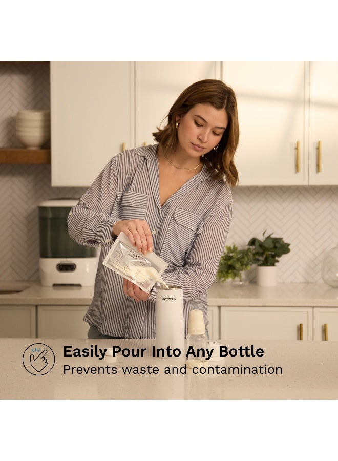Baby Brezza Reusable Milk Storage Bags 10 Pack with Filling Funnel - 100% Leak-Proof Zipper and Pour Spout - Stands-up + Wide Side Opening for Easy Filling. Pour Spout for Easy Pouring. Dishwasher-Safe; Reusable To Save Money & Protect Environment - Image 5