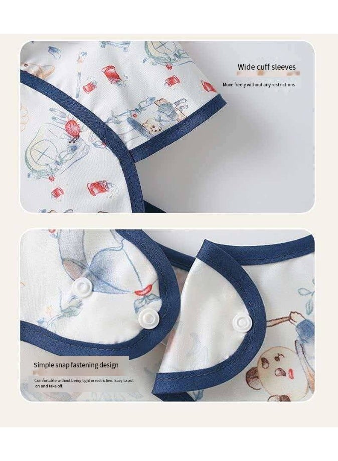 Sleeveless Waterproof Baby Bib for 2-4 Years Old, 43cm Length 37cm Bust 3D Large Food Catcher Toddler Anti-Stain Feeding Apron - Image 3