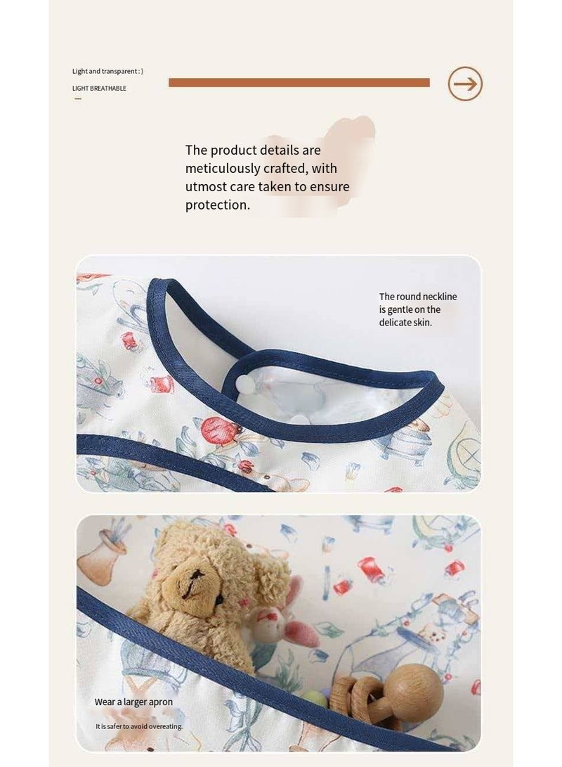 Sleeveless Waterproof Baby Bib for 2-4 Years Old, 43cm Length 37cm Bust 3D Large Food Catcher Toddler Anti-Stain Feeding Apron - Image 4