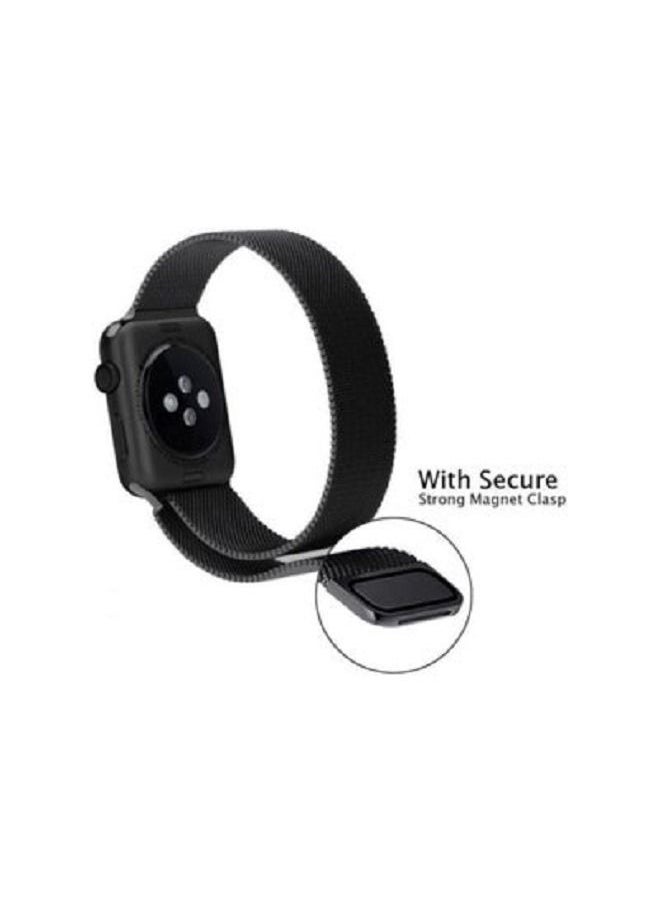Stainless Steel Milanese Loop Band For Apple Smart Watch Black