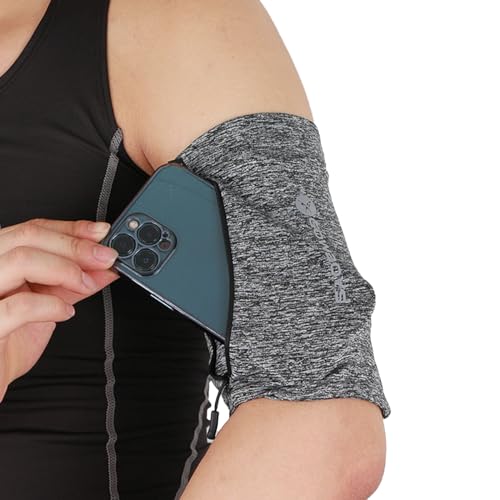 RAKSONIC Running Phone Armband for Men Women,Universal Arm Bands for Phones Below 8 Inches,Waterproof Cell Phone Armband for Hiking,Running,Cycling,Climbing(Grey L) - Image 1
