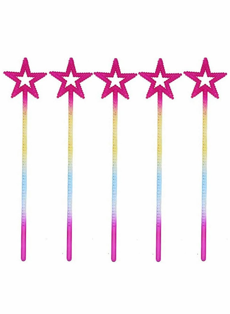 KASTWAVE Star Fairy Wands 5PCS Girls Costume Props Star Magic Wand Angel Fairy Wands Sticks Birthday Party Wedding Cosplay 13 Inches (Multicolor) - Image 4