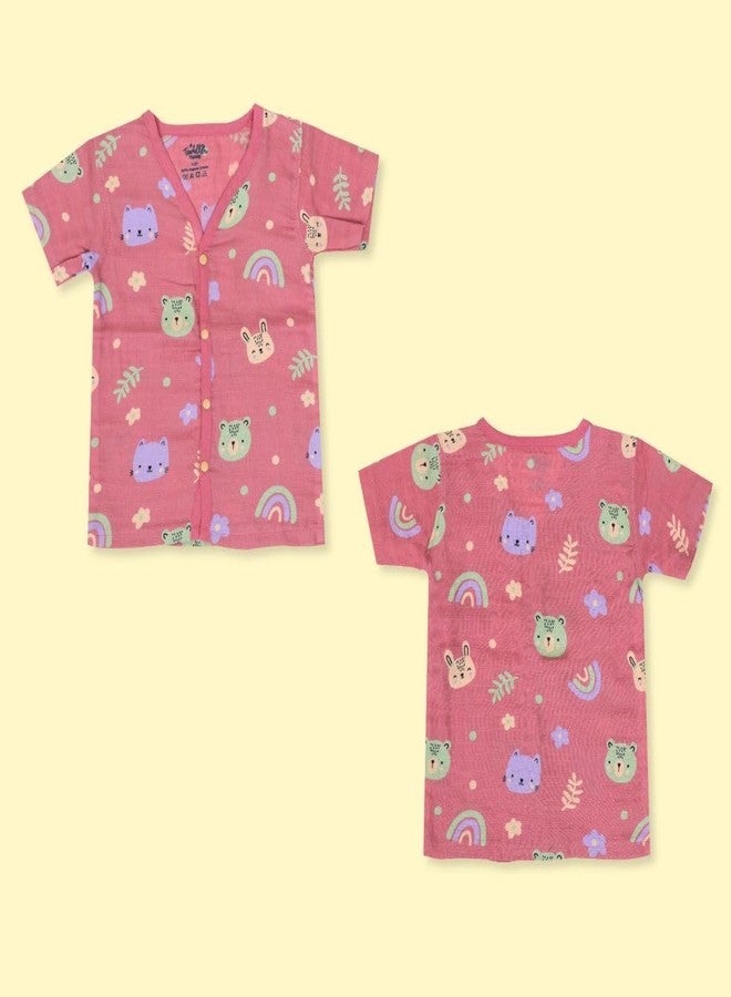 A toddler thing 100% Organic Half Sleeve Sleepsuits | Pajama Sets for Boys and Girls | Kids Nightwear | Dreamy Jungle | Pack of 2 | 3-6 Months - Image 3