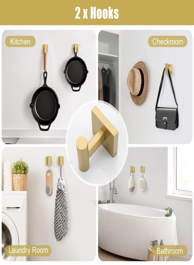 TNOMS Gold Towel Bar Set 5-Piece Brushed Gold Bathroom Hardware Accessories Set Include 23.6in Towel Bar Toilet Paper Holder Towel Ring Towel Hooks,Stainless Steel Towel Holder Set Wall-Mounted - Image 5