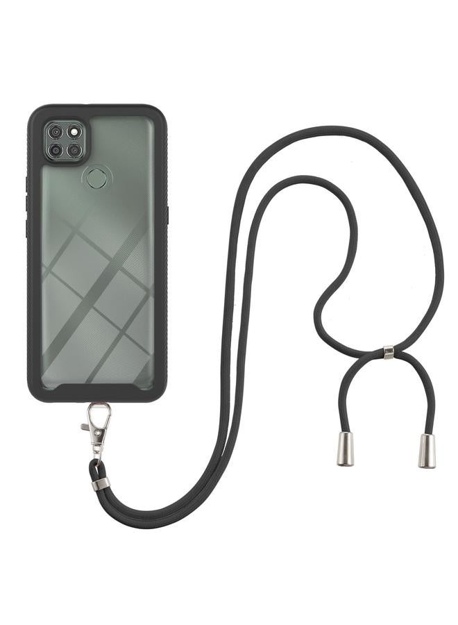 S-TOP Case For Motorola Moto G9 Power Starry Sky Solid Color Series Shockproof PC + TPU Protective Case with Neck Strap - Image 1