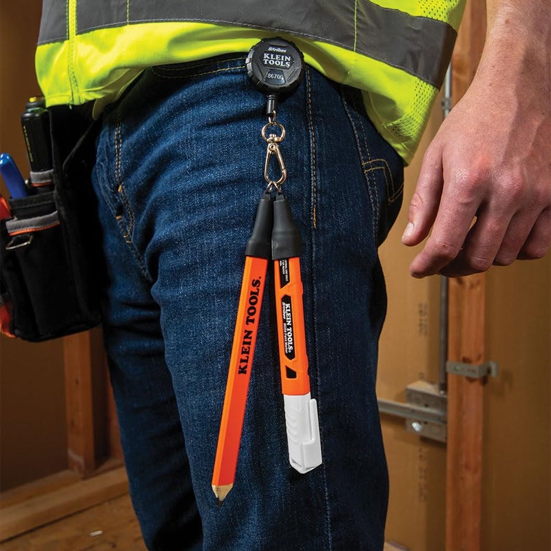 Klein Tools 86700 Retractable Marker Holder with 4-Foot Cord, For use with Skribes Paint, Ultra-Fine, Fine, and Chisel Tip Permanent Markers - Image 3