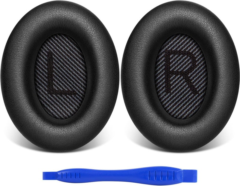 Link Dream Bose Quiet Comfort 35 Replacemen Ear Cushions Kit by Link Dream Soft Protein Leather Replacement Ear Pad for Bose QC 35/25 / 15 QC2 / Ae2 / Ae2i / Ae2W / Sound Link/Sound True (Black) - Image 1