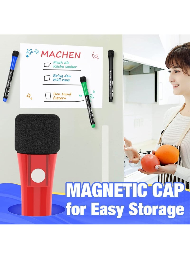 أقلام تحديد مغناطيسية قابلة للمسح الجاف، رفيعة: 12 لونًا من أقلام تحديد السبورة البيضاء القابلة للمسح، رأس رفيع مع غطاء ممحاة، أقلام مسح جاف للسبورة البيضاء منخفضة الرائحة، رأس رفيع للأطفال والمعلمين، للمنزل والمكتب والمدرسة - Image 2