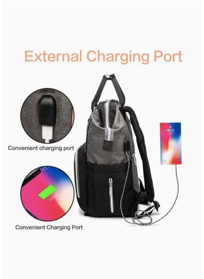 Hihonor Multifunctional Large Capacity Diaper Bag For Travel（black） - Image 3