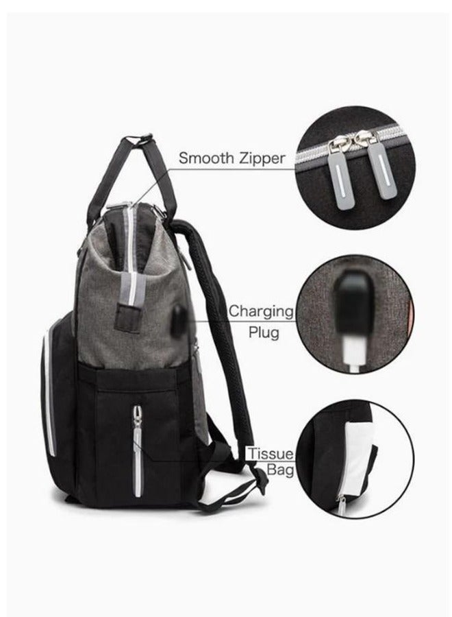 Hihonor Multifunctional Large Capacity Diaper Bag For Travel（black） - Image 5