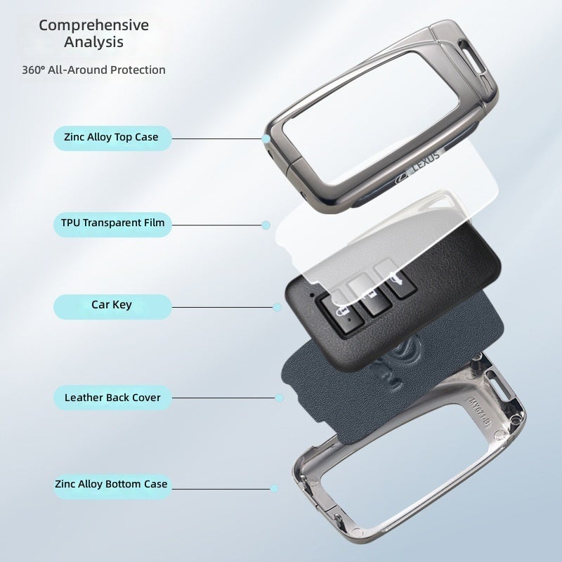 Lexus Key Cover for ES200, RX300, ES300H, NX200, UX260H, RX270 - Zinc Alloy, Simple Style - Image 2