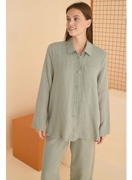 100% Cotton Special Muslin Fabric Front Buttoned Solid Color Pocket Pajama Set - pzsku/Z0A3103C777C6C95EB54EZ/45/_/1739383892/7cdade9b-645d-498e-a12f-a6e7001916a6