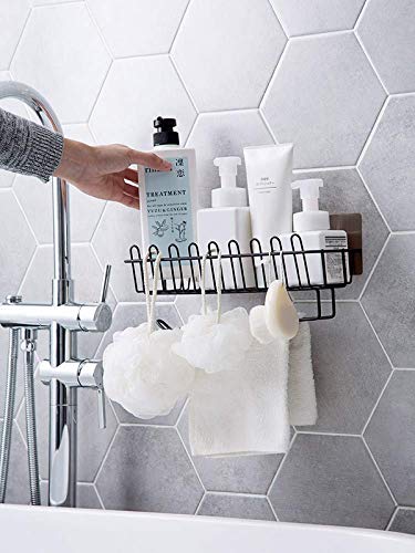 Volo VOLO® Self Adhesive Commodity Wall Hanging Shelves for Bathroom and Kitchen with Towel and Tissue Rack Stand, Wall Spice Rack, (Metal, Color : Black)  - Image 4