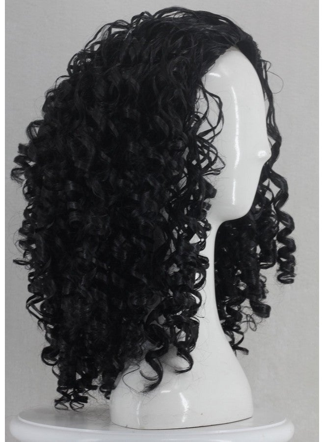 Angelaicos Unisex Wavy Halloween Costume Full Wig Long Dark Brown (Men'S Wig) - Image 3