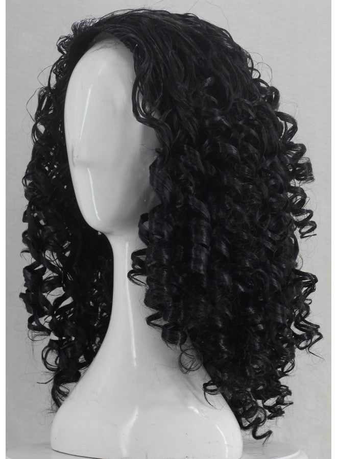 Angelaicos Unisex Wavy Halloween Costume Full Wig Long Dark Brown (Men'S Wig) - Image 4