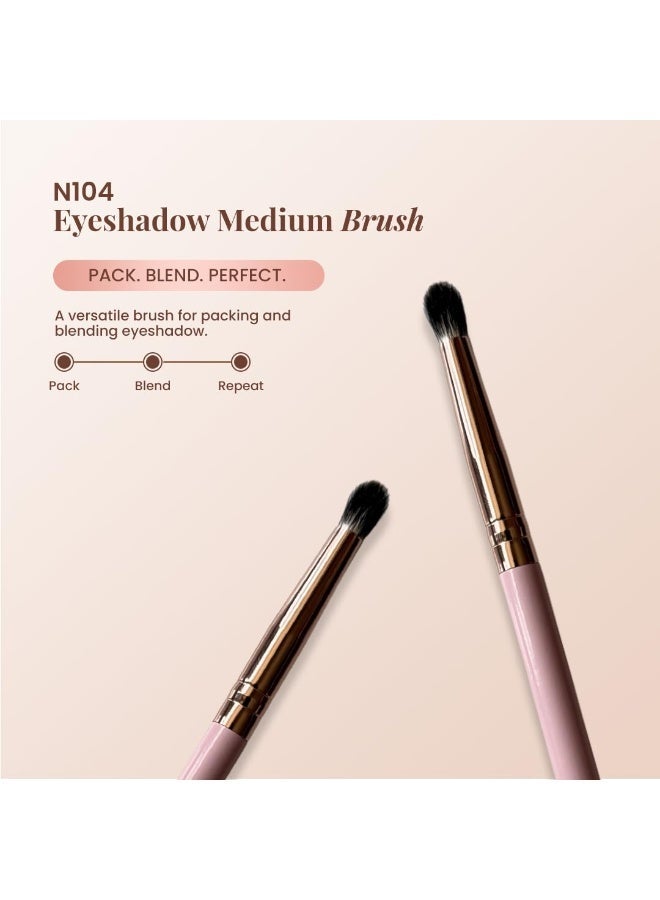 NOAK N104 Eyeshadow Medium Brush | Versatile Makeup Brush for Packing and Blending Eyeshadow | Soft Dense Bristles | Reusable Makeup Brush (NOAK N104) - Image 2