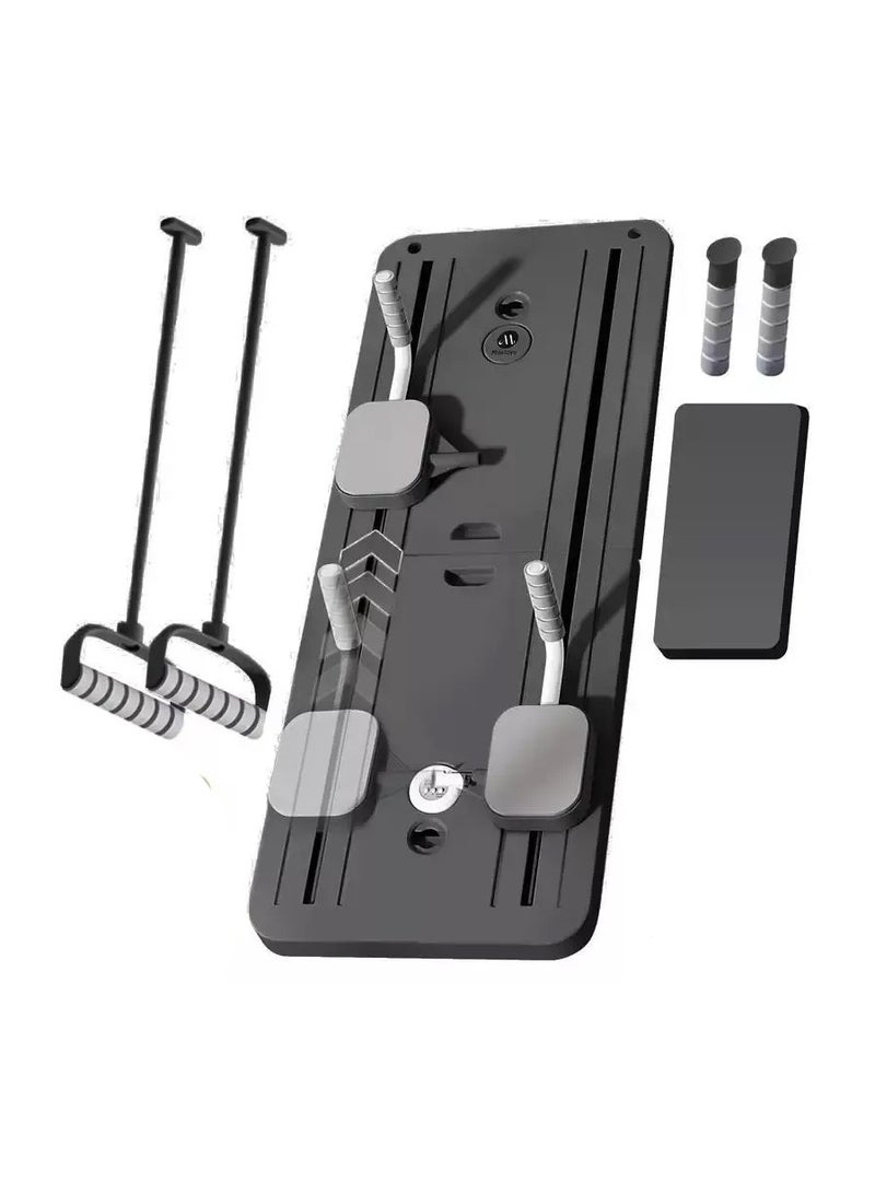 جهاز تدريب متعدد الوظائف لتمارين البطن والضغط، وجهاز يوغا منزلي، وتدريب للذراعين والساقين في صالة الألعاب الرياضية مع سجادة مضادة للانزلاق-أسود - Image 4