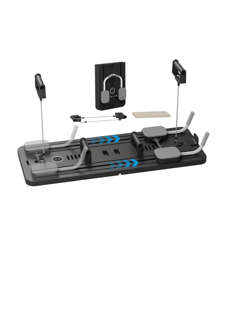 جهاز تدريب متعدد الوظائف لتمارين البطن والضغط، وجهاز يوغا منزلي، وتدريب للذراعين والساقين في صالة الألعاب الرياضية مع سجادة مضادة للانزلاق-أسود - Image 2