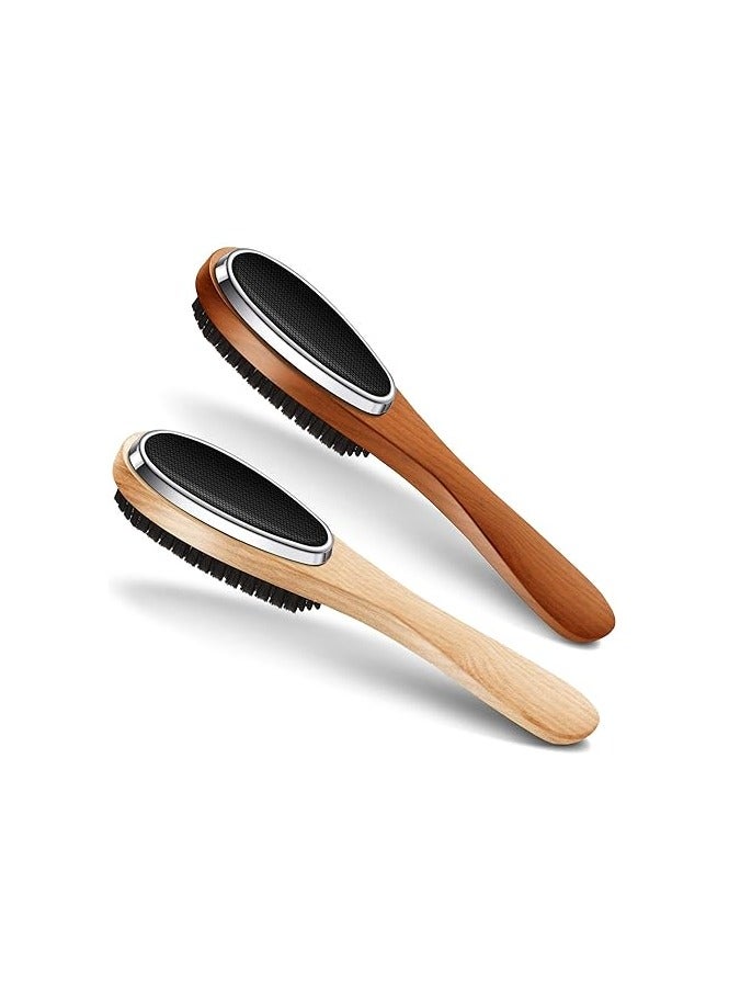 فيتاشيلي 2 قطعة 3 في 1 فرشاة قماش الوبر فرشاة الملابس على الوجهين فرشاة مزيل الوبر فرشاة الحذاء القرن خشب الزان مقبض للملابس الصوف معطف الأريكة شعر الأليفة ، لون عشوائي - Image 1