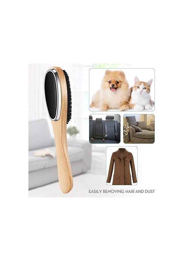 فيتاشيلي 2 قطعة 3 في 1 فرشاة قماش الوبر فرشاة الملابس على الوجهين فرشاة مزيل الوبر فرشاة الحذاء القرن خشب الزان مقبض للملابس الصوف معطف الأريكة شعر الأليفة ، لون عشوائي - Image 3