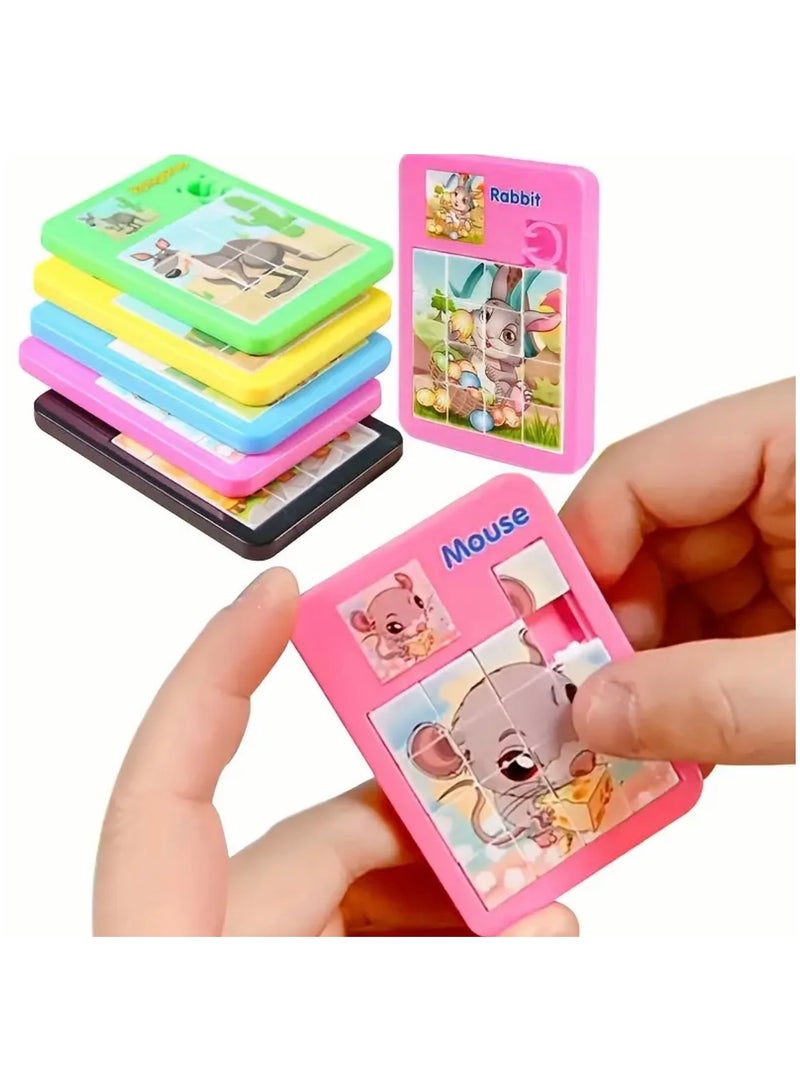 10pcs Cartoon Animal Slide Puzzles, 16 Grid Maze Puzzle Toys, Exercise Hand Eye Coordination Skills, School Student Prize Gifts, Party Gatherings, Small Game Competitions - Image 1