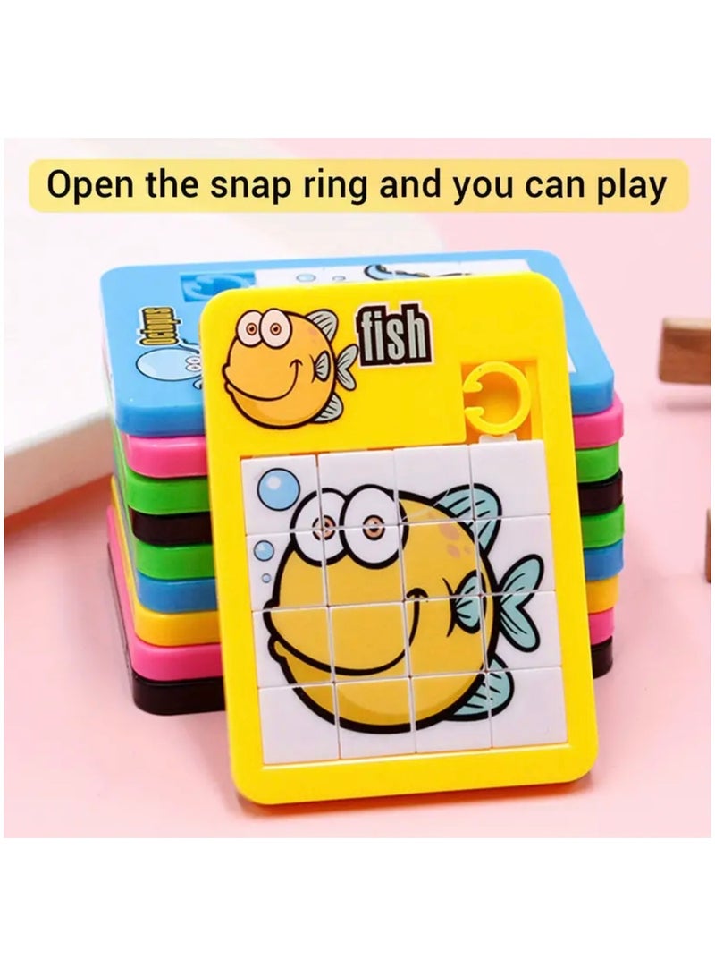 10pcs Cartoon Animal Slide Puzzles, 16 Grid Maze Puzzle Toys, Exercise Hand Eye Coordination Skills, School Student Prize Gifts, Party Gatherings, Small Game Competitions - Image 4