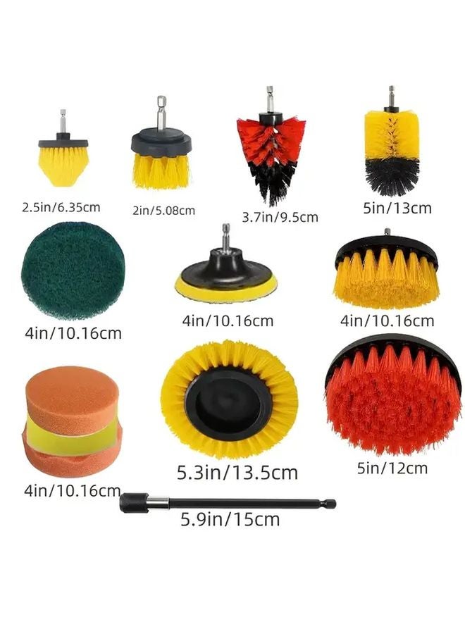 18 Piece Drill Brush Attachment Kit For Bathroom Tile Floor And Car Cleaning - Image 3