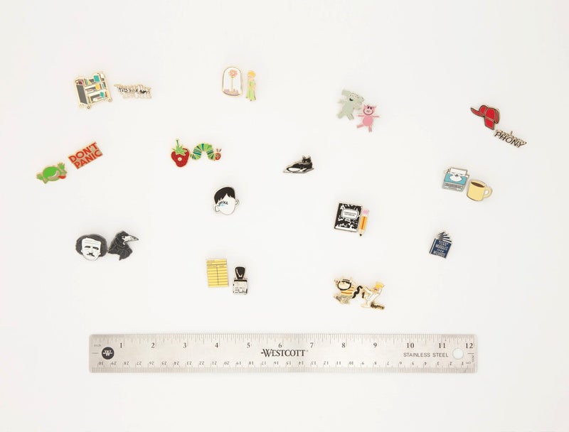 Out of Print Bookstore Cat Enamel Pin - Image 2