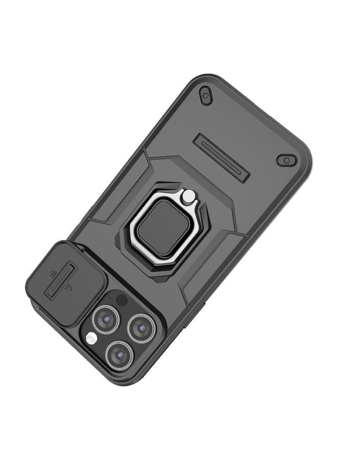 S-TOP Case For iPhone 15 Pro Max Sliding Camshield TPU + PC Shockproof Phone Case with Holder - Image 4