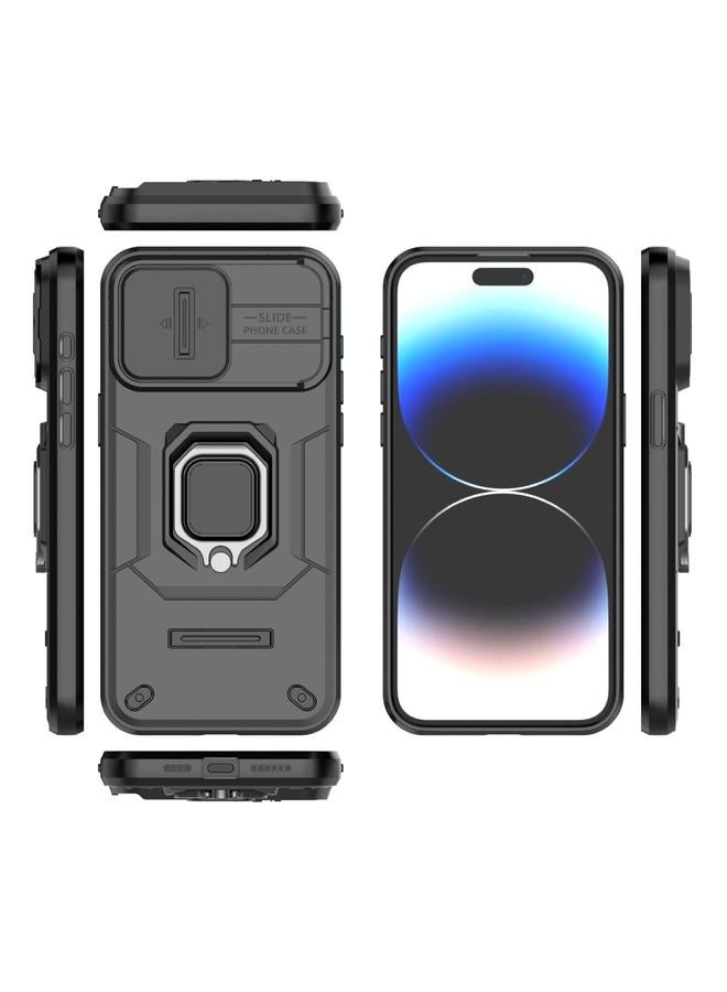 S-TOP Case For iPhone 15 Pro Max Sliding Camshield TPU + PC Shockproof Phone Case with Holder - Image 2